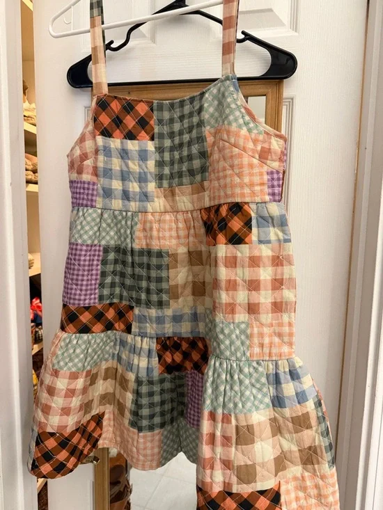 ASOS quilted patchwork tiered mini dress - Picture 1 of 7